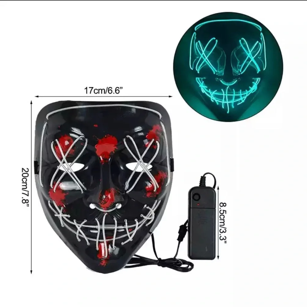 Neon Mask Led Mask Masque   Party Masks Light Glow In The Dark Funny Masks